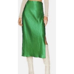 LIKE NEW Vince Side Slit Slip Skirt in Emerald Green
